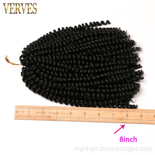 Synthetic Wholesale 8 inch Ombre Synthetic Braiding Hair Spring Twist Bounce Crochet Braids Spring Twist Hair